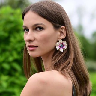 The Pink Reef pearl large hand painted jewel box florals