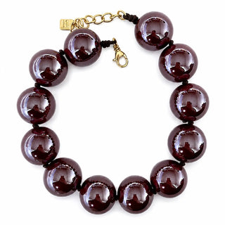 Lucy Chocolate Brown Gumball Necklace