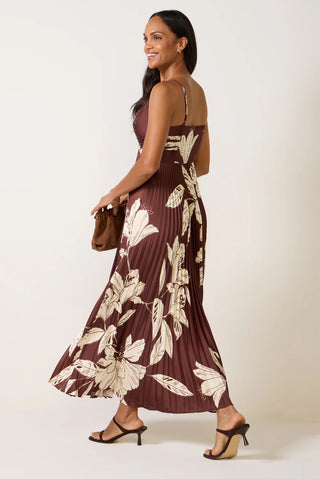 Clea Dress- Brown Floral