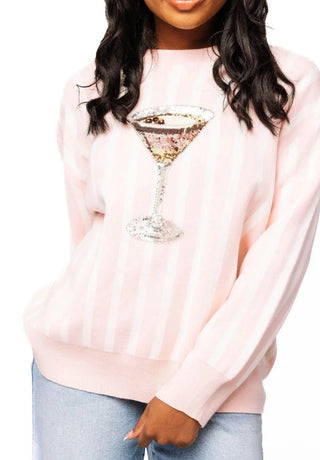 Light Pink & White Stripe Espresso Martini Sweater