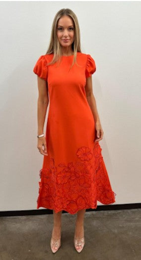 Perla Midi Dress - Calypso Coral