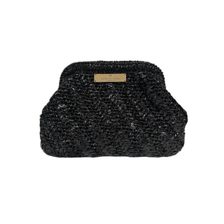 Black Raffia Clutch