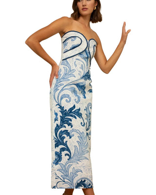 Hayden Midi Dress- Blue Wave