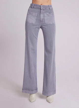 Saige Wide Leg Crop Pants- Grey Shadow
