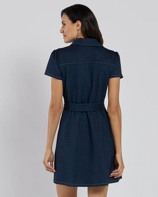 Ingrid Denim Dress - Navy White