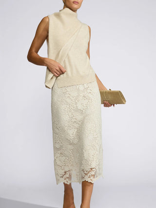 Mara Lace Skirt- Stone