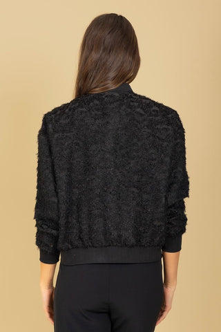 Textured Bomber Jacket- Black