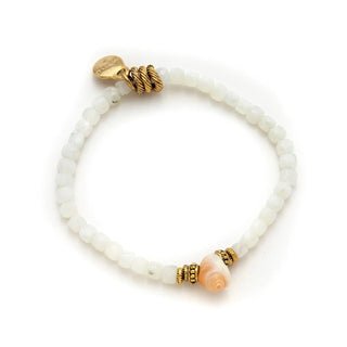 Mini Shell Stretch Bracelet-White