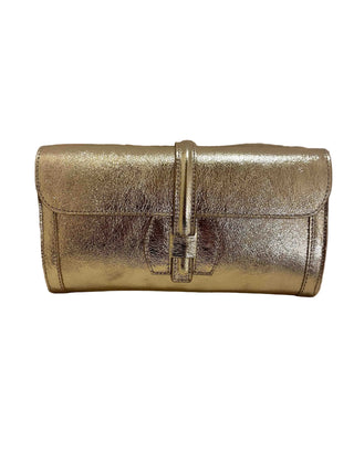 Leather Clutch- Metallic Gold
