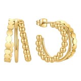 Sienna Tri Hoop - Gold