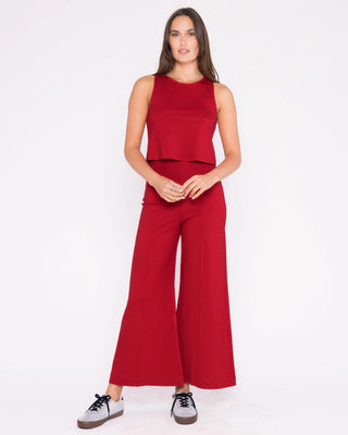Ponte Knit Tank Top- Red