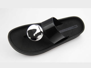 Smooth Flow Art Sandals- Black/Silver